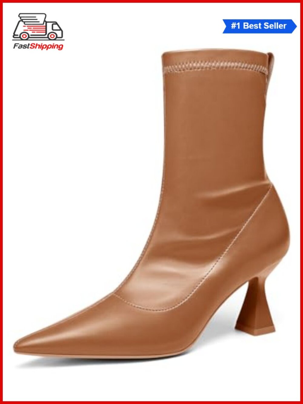 ✨ Pointed Toe Kitten Heel Ankle Boots Side Zipper Slip Resistant Synthetic
